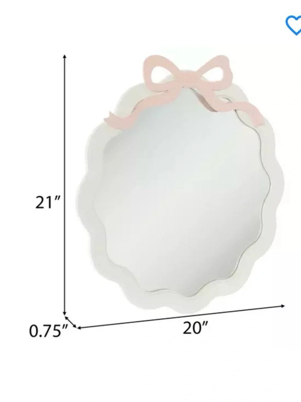 🆕- Pink Bow Coquette Wood Wall Mirror.